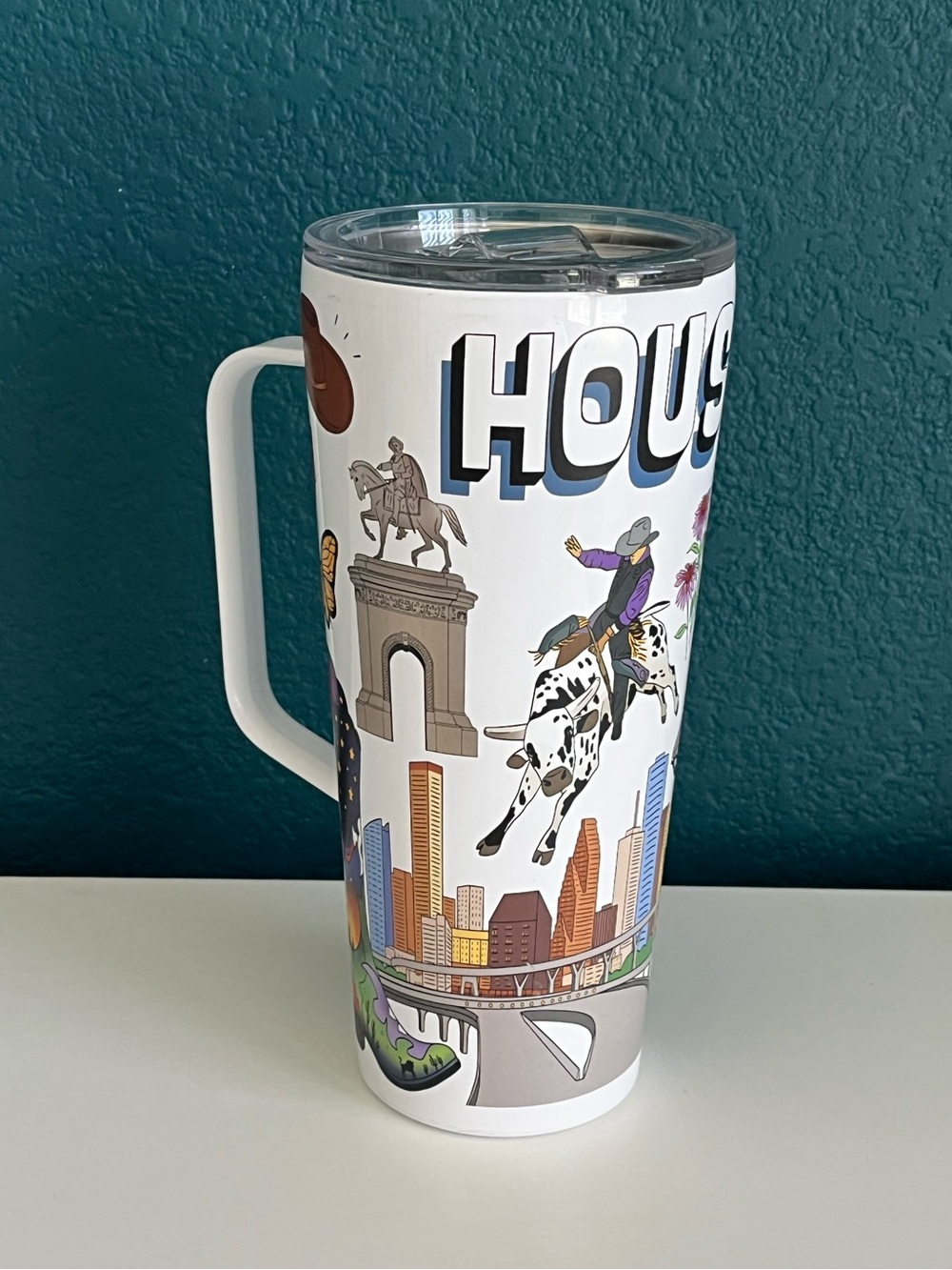 Greenline Goods 30oz Houston City Insulated Tumblers with Lids & Handle - Picture 2 of 11